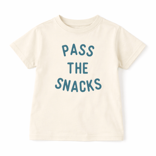 Pass the Snacks Kids Shirt | Funny Snack Lover Graphic Tee for Toddlers