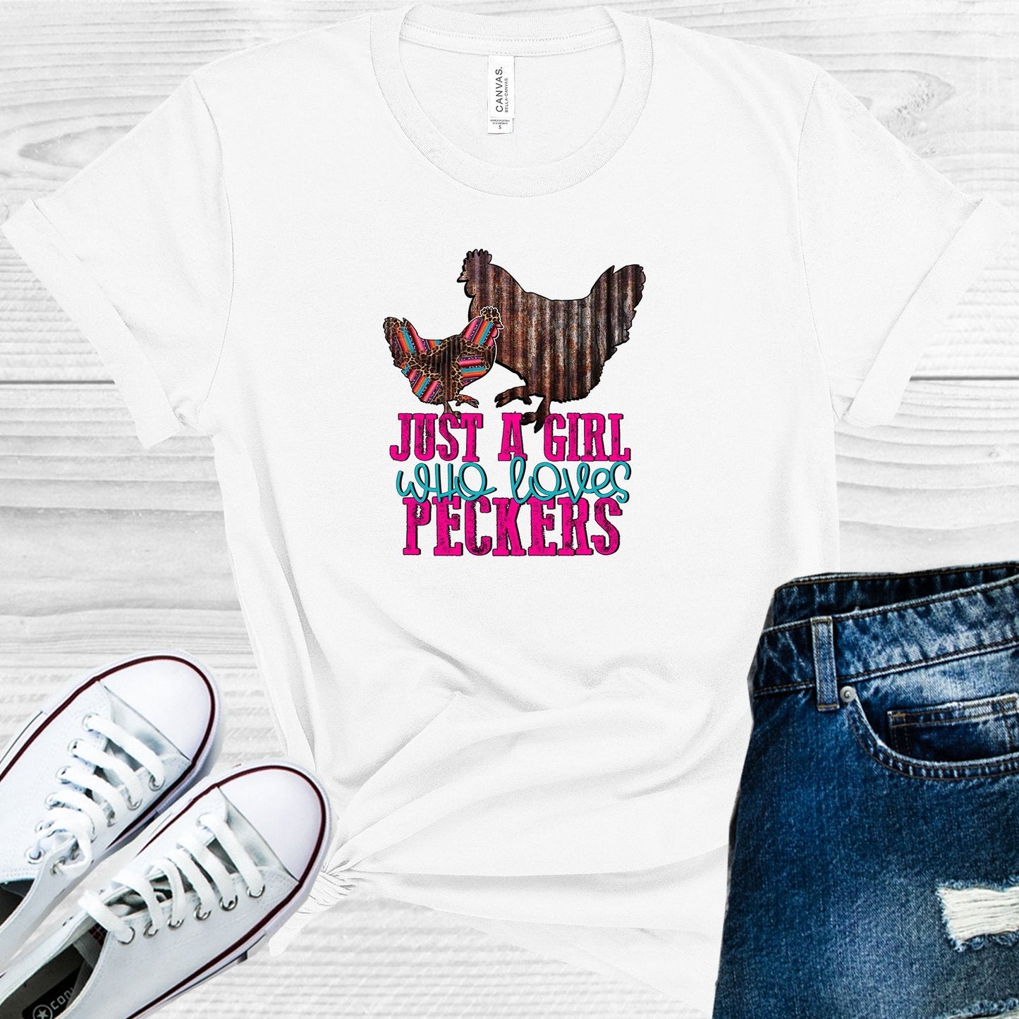 Just a Girl Who Loves Peckers Graphic Tee