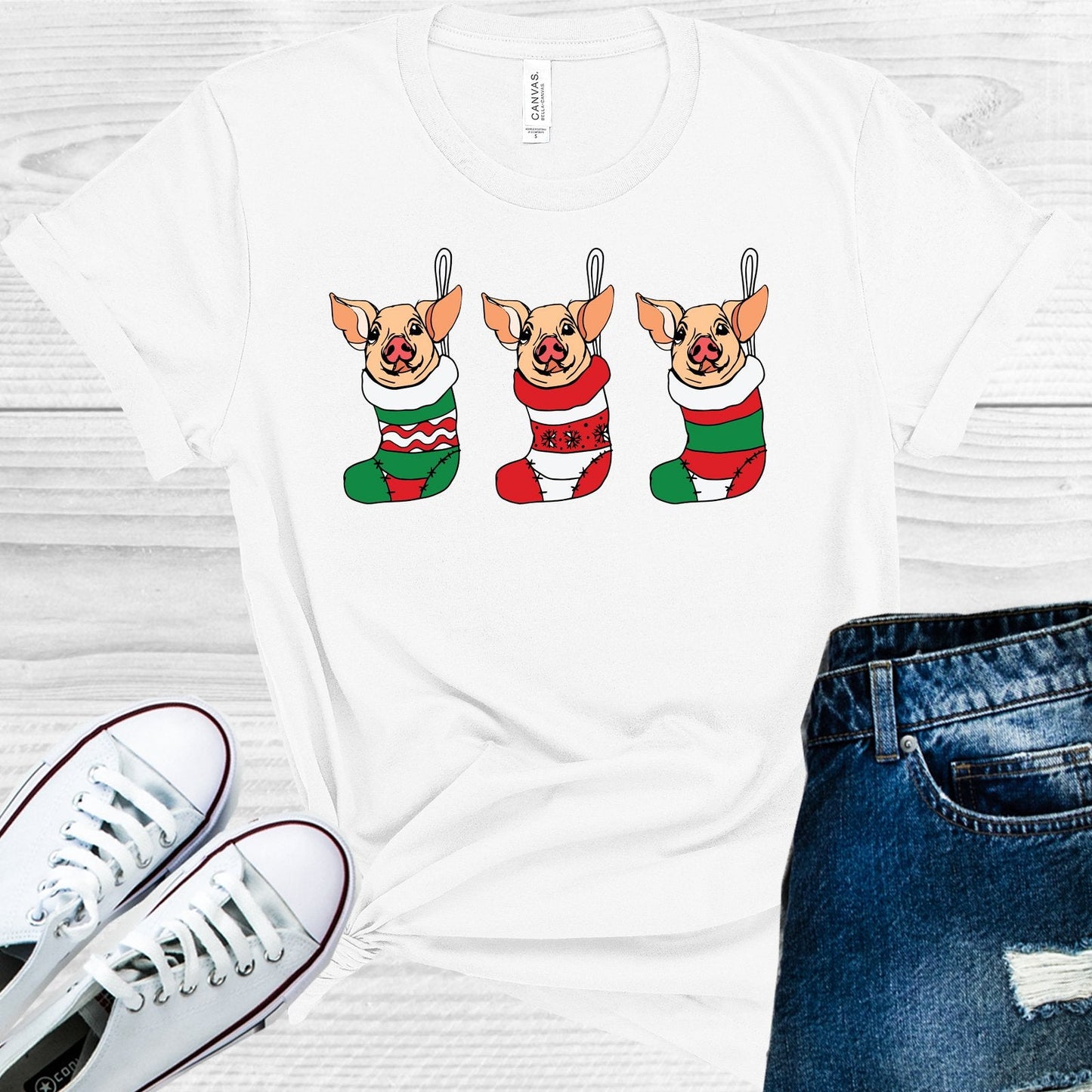 Pigs in Stockings Graphic Tee