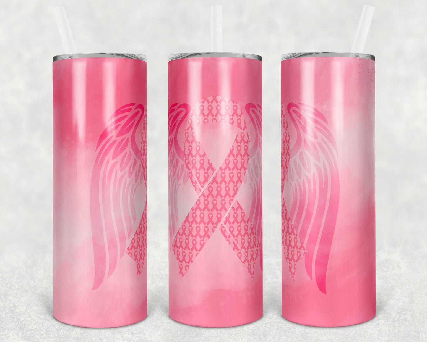 Pink Ribbon 20 oz Skinny Tumbler