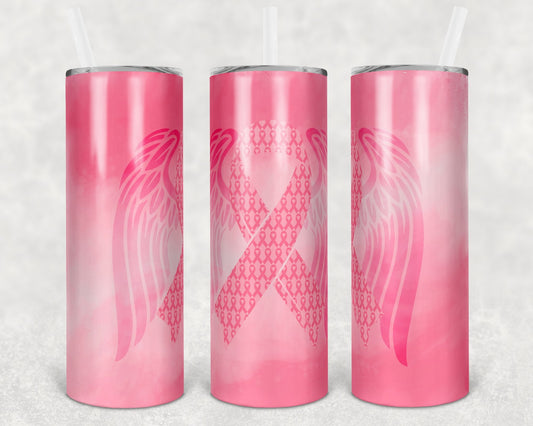 Pink Ribbon 20 oz Skinny Tumbler