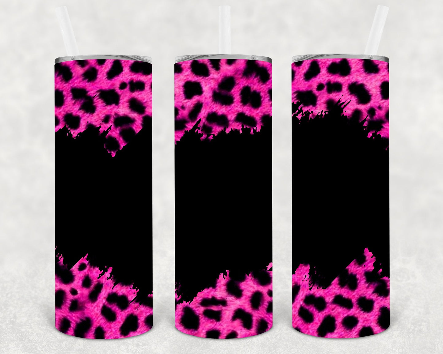 Black and Pink Leopard 20 oz Skinny Tumbler