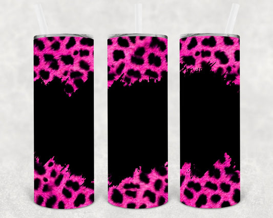 Black and Pink Leopard 20 oz Skinny Tumbler