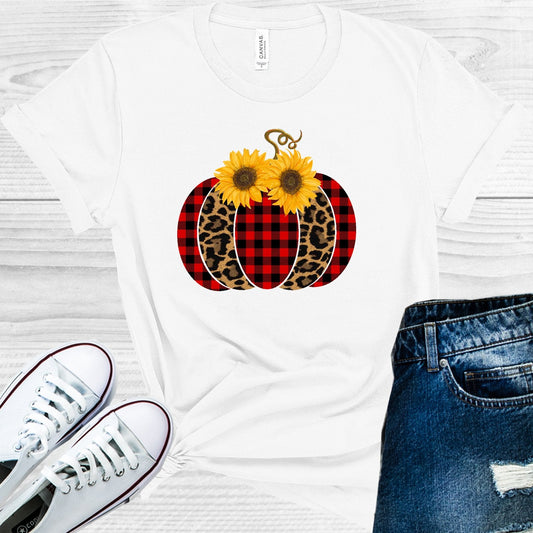 Buffalo Plaid and Leopard Pumpkin Graphic Tee