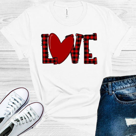 Love Plaid Graphic Tee