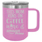 This Mom Runs on Coffee Wine and Amazon Prime 15 oz Polar Camel Coffee Mug with Sliding Lid