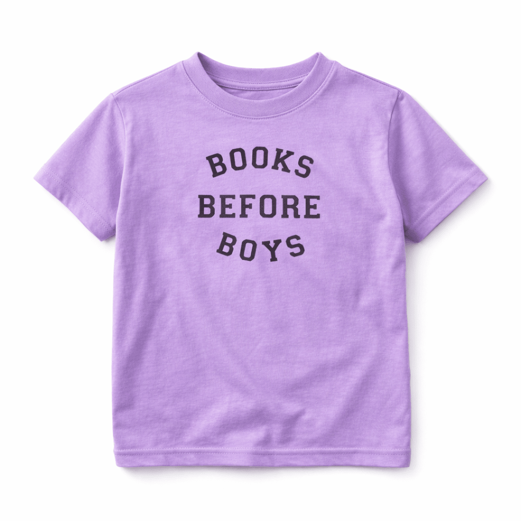 Purple Books Before Boys Tee