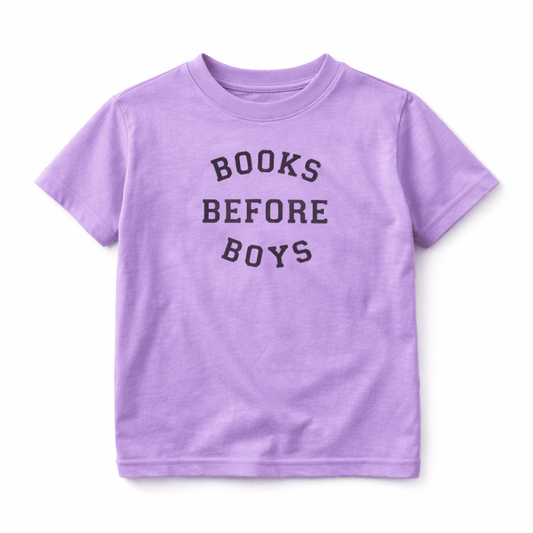 Purple Books Before Boys Tee