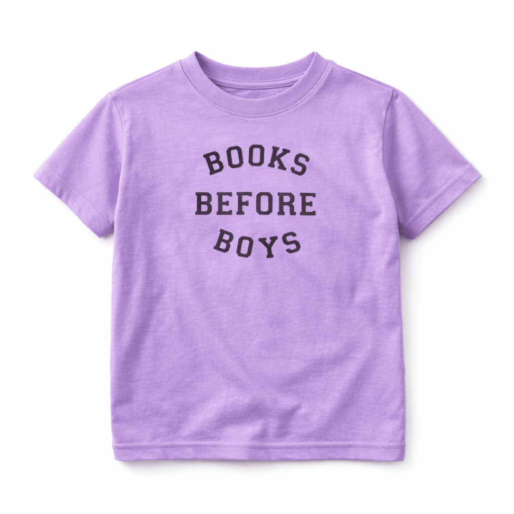 Purple Books Before Boys Tee