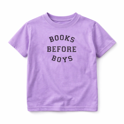 Purple Books Before Boys Tee