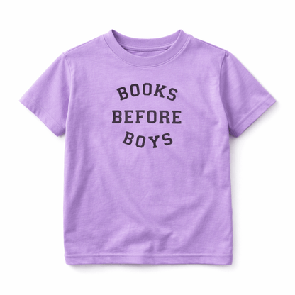 Purple Books Before Boys Tee
