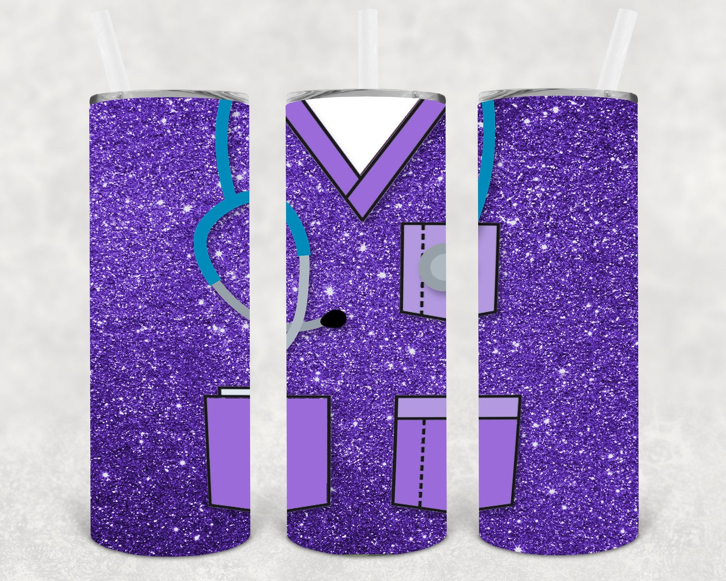 Purple Scrubs 20 oz Skinny Tumbler