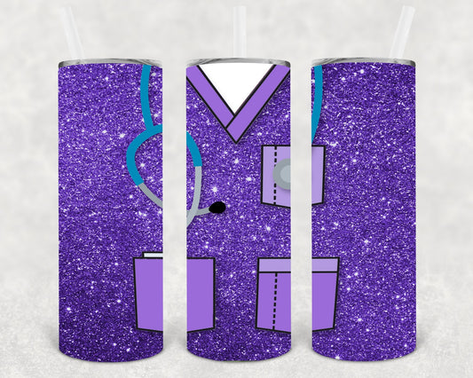 Purple Scrubs 20 oz Skinny Tumbler