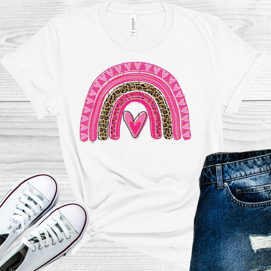 Pink Hearts Rainbow Graphic Tee