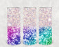 White and Rainbow Glitter 20 oz Skinny Tumbler