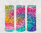 Rainbow Glitter 20 oz Skinny Tumbler