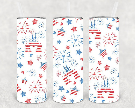 Patriotic Castle 20 oz Skinny Tumbler