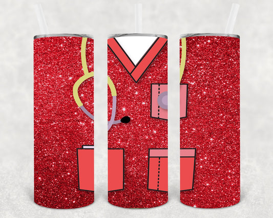 Red Scrubs 20 oz Skinny Tumbler