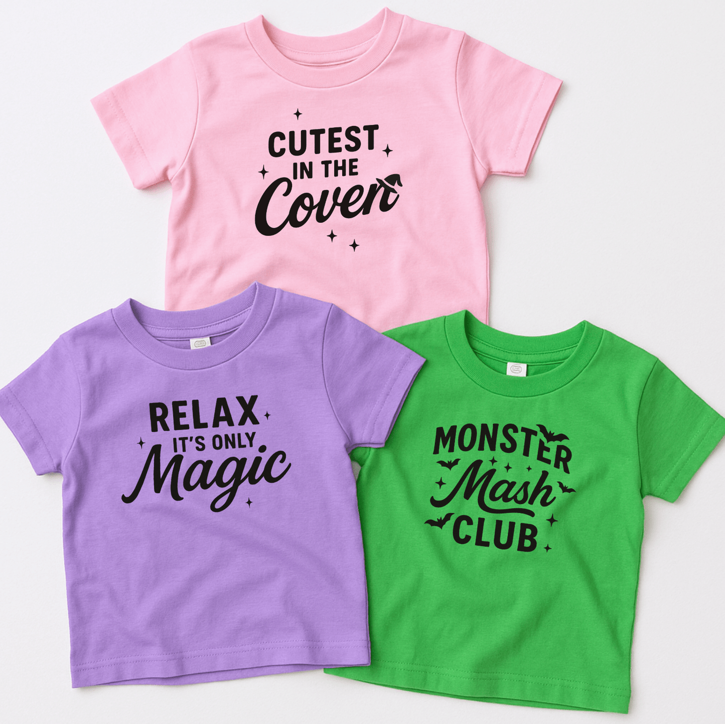 Cutest In the Coven Tee, Girls Witch Shirt, Halloween Tshirt for kids, Toddler halloween, Pink and black, witch hat, halloween shirt