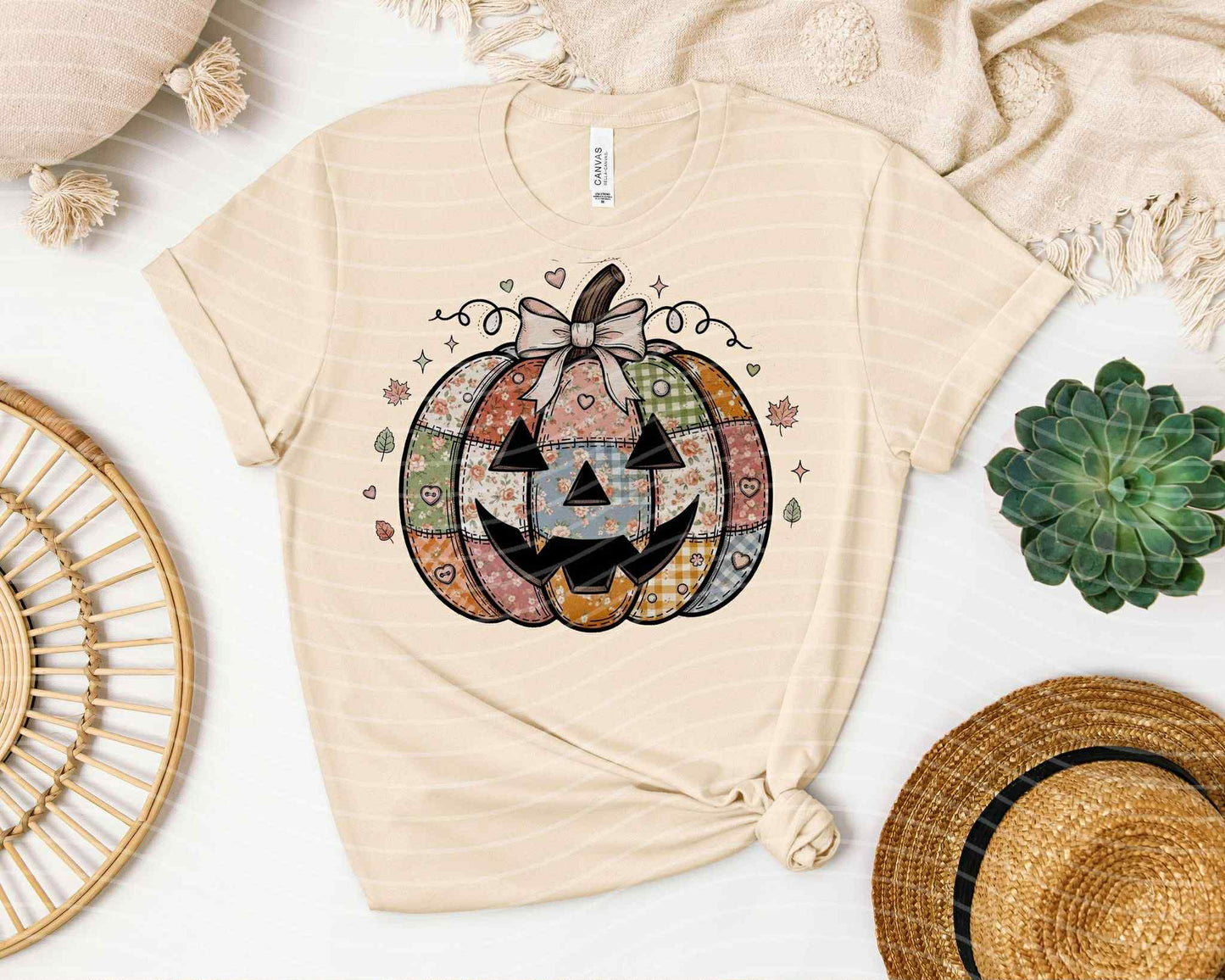 Faux Embroidery Pumpkin Graphic Tee