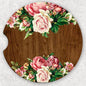 Car Coaster Set - Floral and Wood