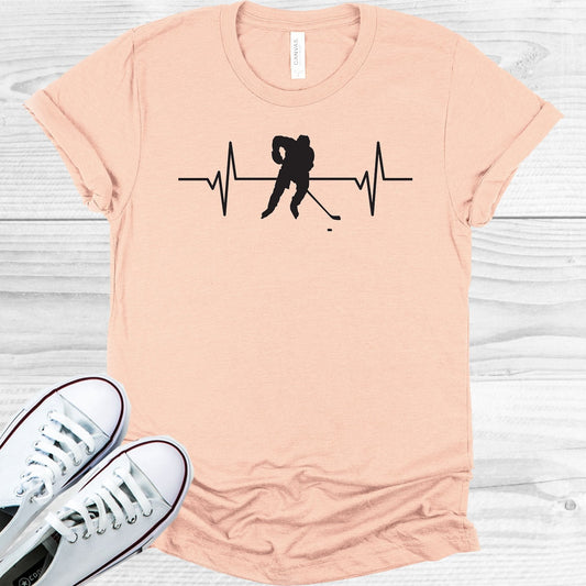 Hockey Player Heartbeat Graphic Tee