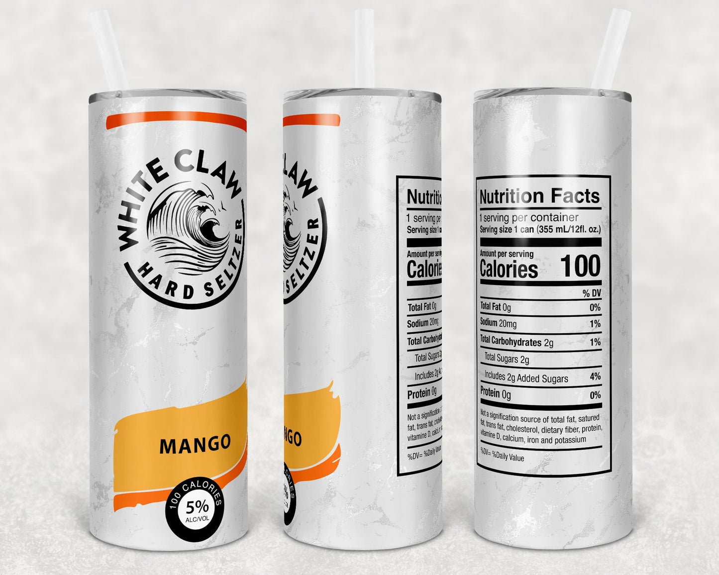 White Claw Mango 20 oz Skinny Tumbler