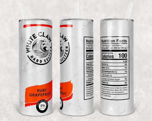 White Claw Ruby Grapefruit 20 oz Skinny Tumbler