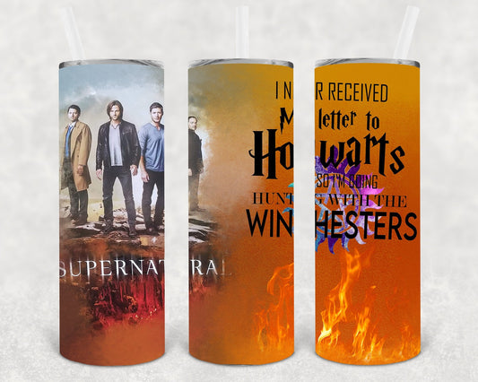 I Never Received My Letter to Hogwarts So I'm Going Hunting with the Winchesters 20 oz Skinny Tumbler