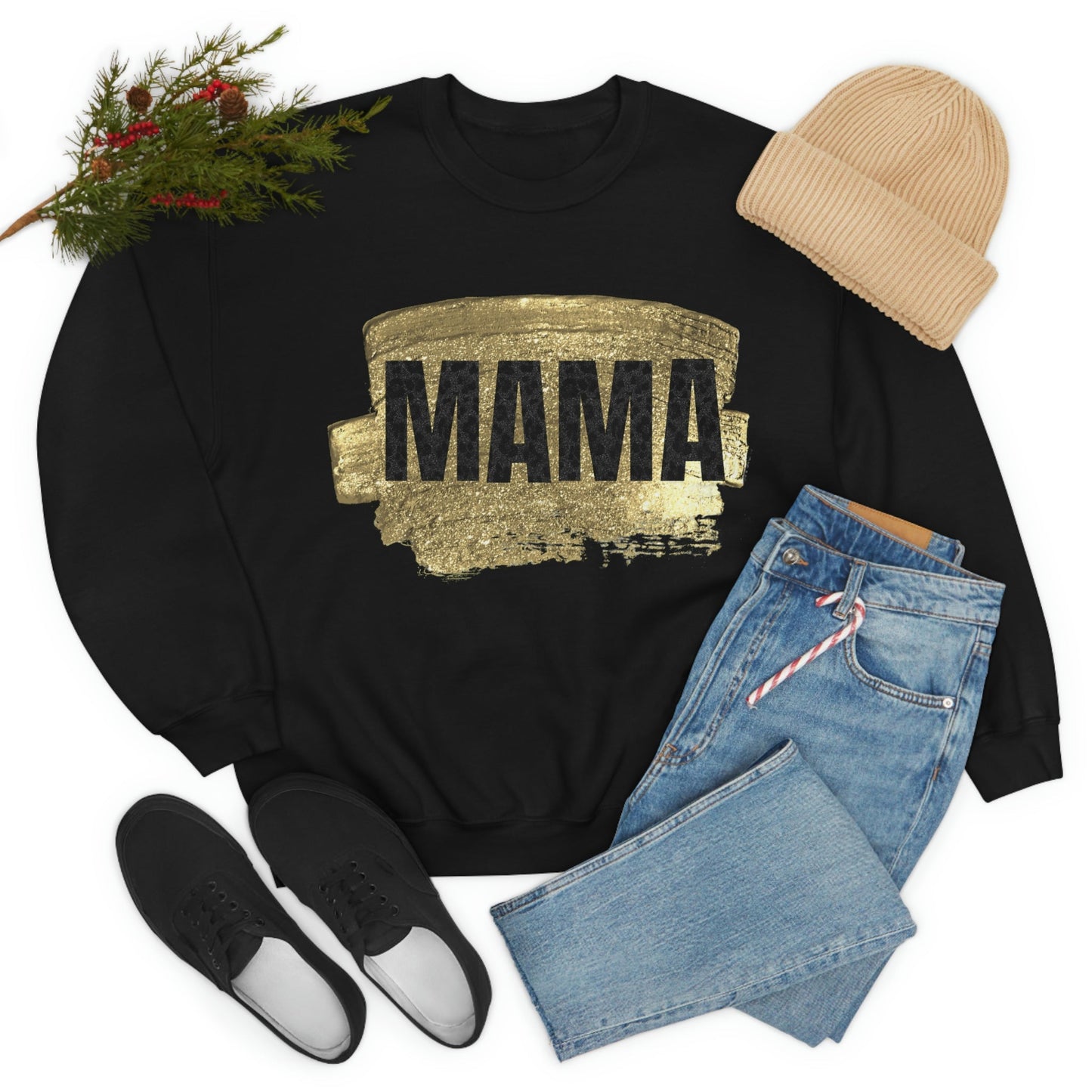 Gold and Black Leopard Mama Sweatshirt