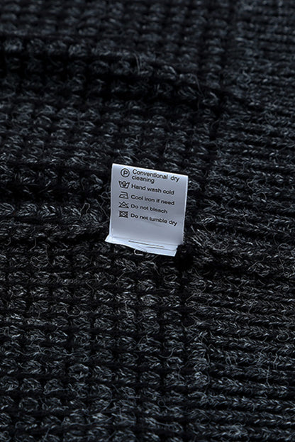 Grey Plaid Contrast Trim Casual Knit Cardigan for Women