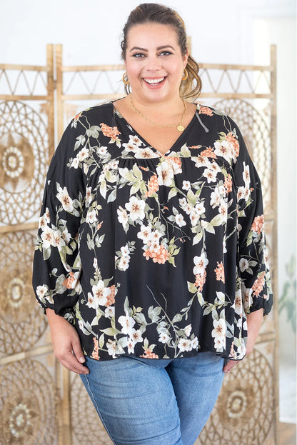 Plus size floral top